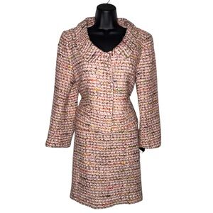Preppy Academia Fairy Career Coquette‎ Tweed Angora Wool Blend Blazer Skirt Set